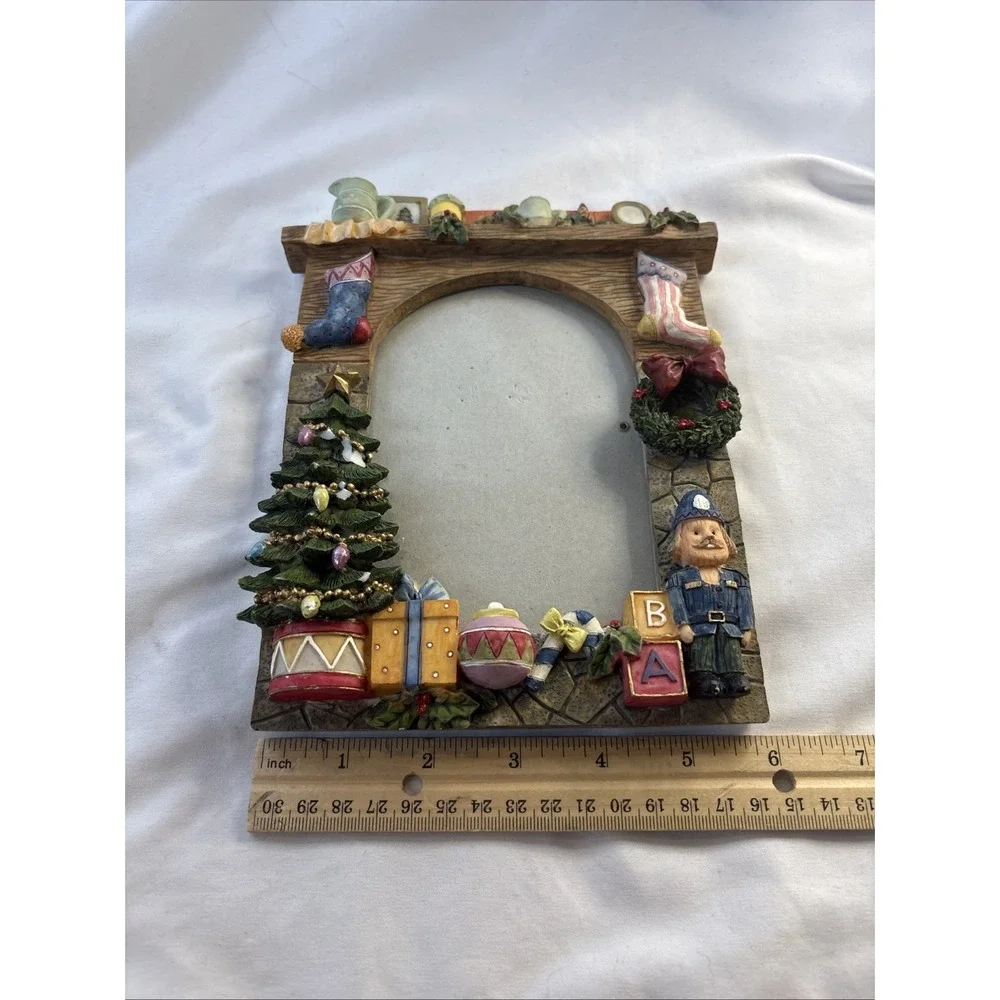 Christmas Picture Frame Fireplace Style Stocking 4x6 Glass Walmart‎